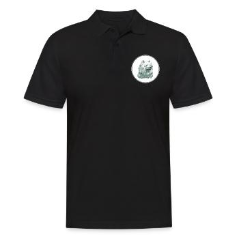 American Eskimo Dog Aquarelle Illustration - Polo Homme - noir - Devant - Kai (181cm)