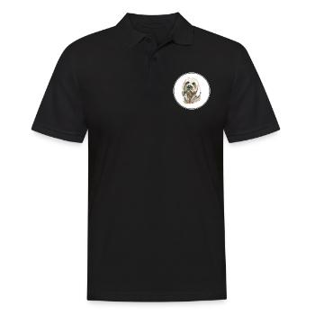 Dandie Dinmont Terrier Dog Watercolor Illustration - Men's Polo Shirt - black - Front - Kai (181cm)