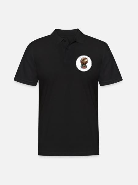 Pudelpointer Hund Aquarell Illustration - Männer Poloshirt - Schwarz