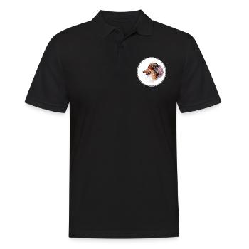 Scotch Collie Dog Watercolor Sketch Illustration - Men's Polo Shirt - black - Front - Kai (181cm)