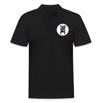 Staffordshire Bullterrier Staffy Hund Illustration - Männer Poloshirt - Schwarz - Vorne - Kai (181cm)