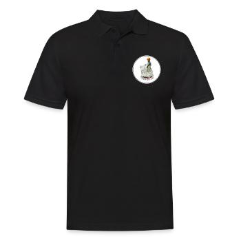 Weißer Schäferhund Aquarell Kunst Illustration - Männer Poloshirt - Schwarz - Vorne - Kai (181cm)