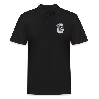 Mittelschnauze Standard Schnauzer Hund Illustration - Männer Poloshirt - Schwarz - Vorne - Kai (181cm)
