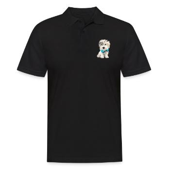 Illustration de l’aquarelle sportive Lucas Terrier Dog - Polo Homme - noir - Devant - Kai (181cm)