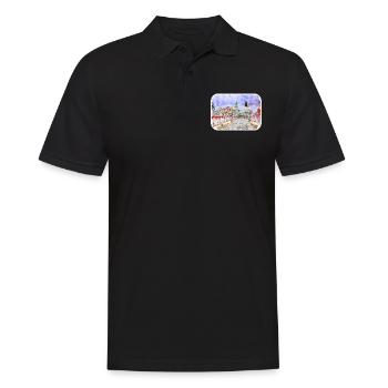 Moscou Russie Aquarelle Sketch Illustration - Polo Homme - noir - Devant - Kai (181cm)