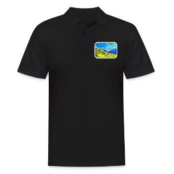 Italy Watercolor Sketch Hand Drawn Illustration - Men's Polo Shirt - black - Front - Kai (181cm)