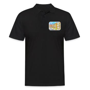 Venedig Italien Aquarell Skizze Gezeichnetes Gemälde - Männer Poloshirt - Schwarz - Vorne - Kai (181cm)