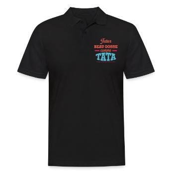 Beau Gosse Comme Tata Cadeau Annonce Grossesse - Polo Homme - noir - Devant - Kai (181cm)