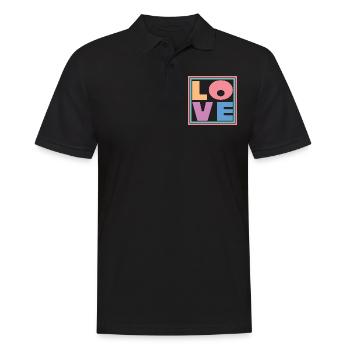 Cool Colorful Love Square Gift Men Women & Kids - Men's Polo Shirt - black - Front - Kai (181cm)