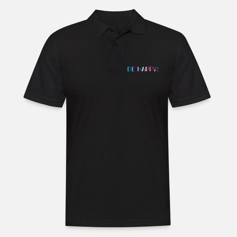 Sei glücklich Regenbogen - Männer Poloshirt - Schwarz
