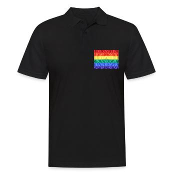 Rainbow Flag Gay Pride LGBT LGBTQ Pride - Men's Polo Shirt - black - Front - Kai (181cm)