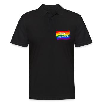 Gay Pride New Orleans rainbow flag LGBT LGBTQ - Men's Polo Shirt - black - Front - Kai (181cm)