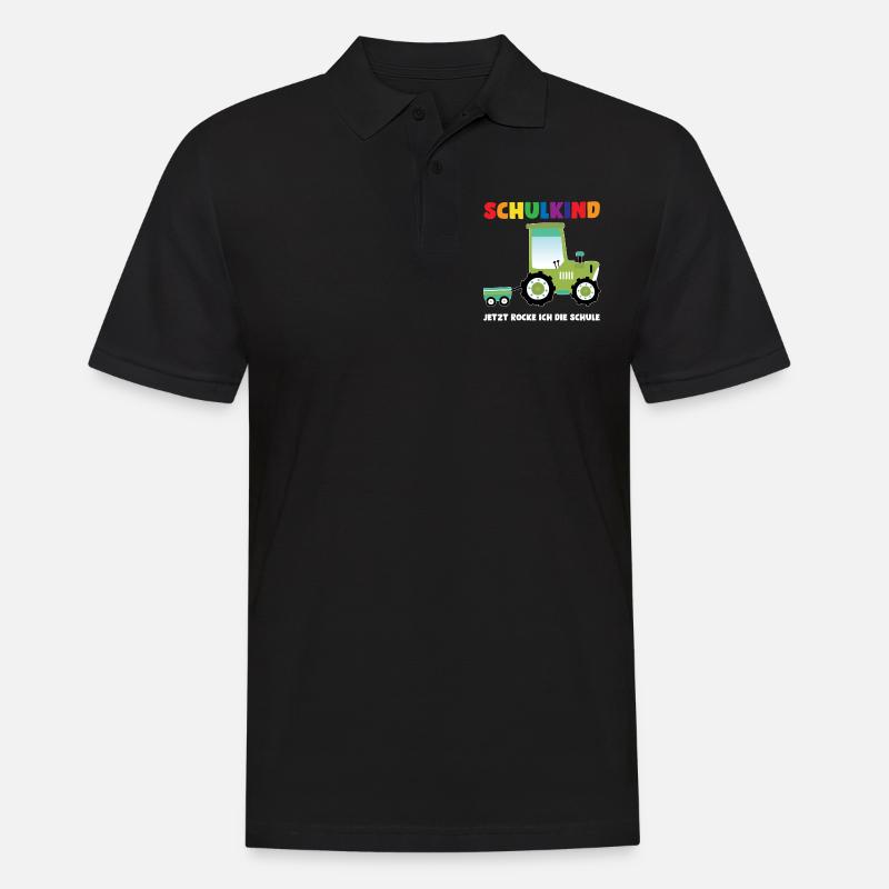 Schulkind Traktor Schulanfänger Geschenk - Männer Poloshirt - Schwarz