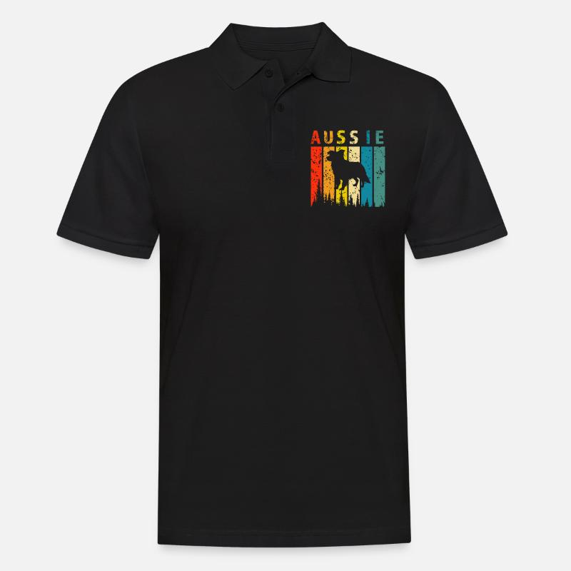 aussie retro design aussie Geschenk - Männer Poloshirt - Schwarz