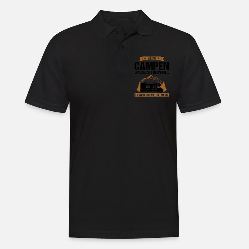 Campen Camping Camper Geschenk - Männer Poloshirt - Schwarz