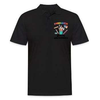 Kindergartenkind Kindergarten Kindergartenanfang G - Männer Poloshirt - Schwarz - Vorne - Kai (181cm)