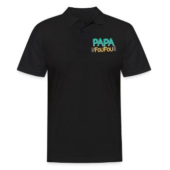 Humour Homme Papa Foufou Fête Des Pères 2024 - Polo Homme - noir - Devant - Kai (181cm)