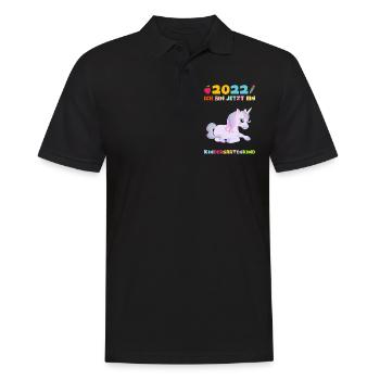 2022 Ich Bin Jetzt Ein Kindergartenkind Einhorn - Männer Poloshirt - Schwarz - Vorne - Kai (181cm)