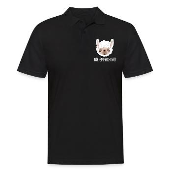 Nö, ich muss garnix - Lama - Spruch - Männer Poloshirt - Schwarz - Vorne - Kai (181cm)