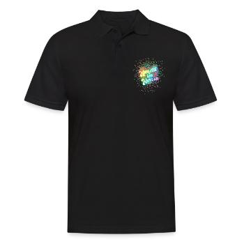 Fastnacht - Karneval - Kostüm - Konfetti im Herzen - Männer Poloshirt - Schwarz - Vorne - Kai (181cm)