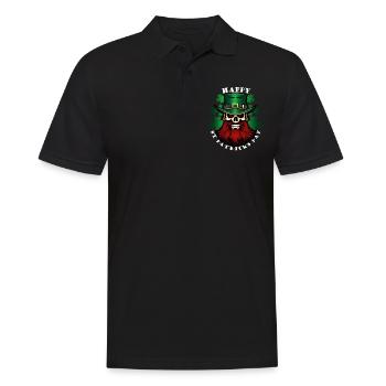 Bonne Saint-Patrick - Leprechaun - Shamrock - Polo Homme - noir - Devant - Kai (181cm)