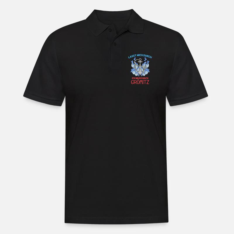 Grömitz Spruch - Männer Poloshirt - Schwarz