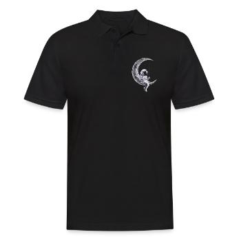 Mondschaukel Astronaut Abenteuer - Männer Poloshirt - Schwarz - Vorne - Kai (181cm)