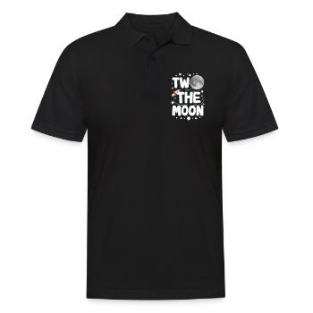 Zum 2. Geburtstag Ab Ins All – Zwei Zum Mond - Männer Poloshirt - Schwarz - Vorne - Kai (181cm)