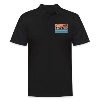 Santa Cruz California Sonnenuntergang 70er 80er - Männer Poloshirt - Schwarz - Vorne - Kai (181cm)