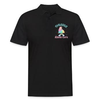 Drama Llama-Corn Unicorn Einhorn Einhörner Kinder - Männer Poloshirt - Schwarz - Vorne - Kai (181cm)