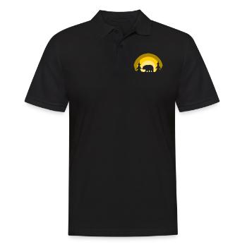 Bär im Wald - Männer Poloshirt - Schwarz - Vorne - Kai (181cm)