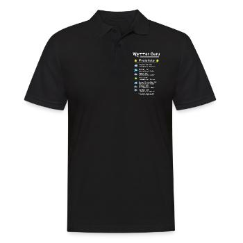 Wetter Guru Preisliste Schoenes wetter bestellen - Männer Poloshirt - Schwarz - Vorne - Kai (181cm)