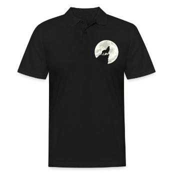 Hurlements avec des loups / Loup devant la Lune - Polo Homme - noir - Devant - Kai (181cm)