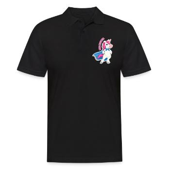 Große Schwester - Einhorn - Männer Poloshirt - Schwarz - Vorne - Kai (181cm)