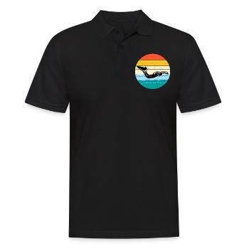 Finswimming Swimming Swimmer Swim Water sport - Men's Polo Shirt - black - Front - Kai (181cm)