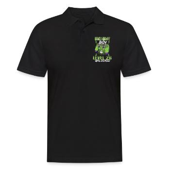 Gamer Boy Video Game Lover Age 28 Unlocked - Men's Polo Shirt - black - Front - Kai (181cm)
