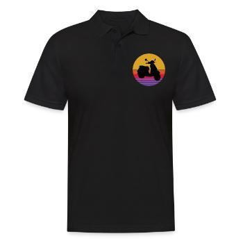 Roller Fahrer Roller Motorrad Vintage Retro - Männer Poloshirt - Schwarz - Vorne - Kai (181cm)