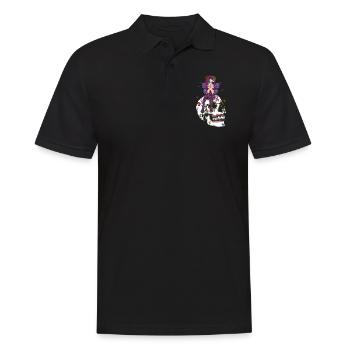 Fairy Floral Halloween Muertos Day Of Dead Sugar - Men's Polo Shirt - black - Front - Kai (181cm)