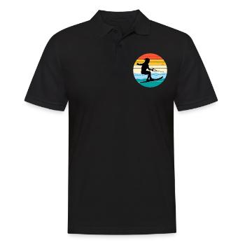Water Skiing Outdoor Water Sport Vintage Retro - Men's Polo Shirt - black - Front - Kai (181cm)