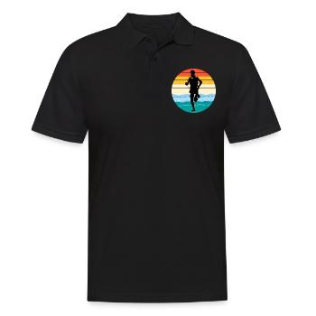 Deep Water Aqua jogging Pool Running Fitness - Men's Polo Shirt - black - Front - Kai (181cm)