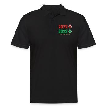 2022 Off 2023 On Bonne Année 2023 Nouvel An - Polo Homme - noir - Devant - Kai (181cm)