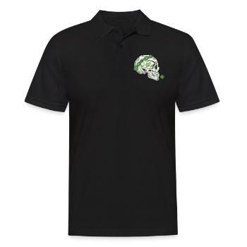 Flower Sugar Bone Shamrock Saint Patrick Day - Men's Polo Shirt - black - Front - Kai (181cm)