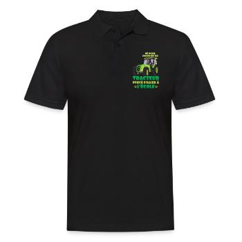 To Drive Tractors Forced To School Farmer - Men's Polo Shirt - black - Front - Kai (181cm)