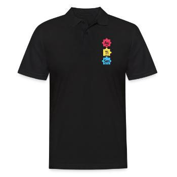 Periodic Table Colorful Puzzle Autism Awareness - Men's Polo Shirt - black - Front - Kai (181cm)