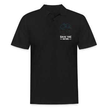 Journée minimaliste Save Nature Oceans Jour de la Terre - Polo Homme - noir - Devant - Kai (181cm)