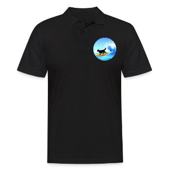 Golden retriever Maman Chien Surf Planche de Surf Surfer - Polo Homme - noir - Devant - Kai (181cm)