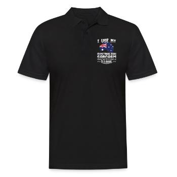 Australie Sarcasme Australia Day Australian - Polo Homme - noir - Devant - Kai (181cm)