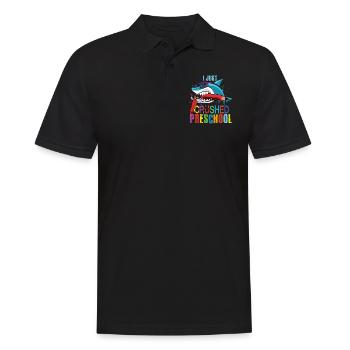 Jour De L’École Heureux Requin Écrasé Préscolaire - Polo Homme - noir - Devant - Kai (181cm)
