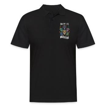 Bones Mexikanischer Blumenmuertos Tag der Toten Halloween - Männer Poloshirt - Schwarz - Vorne - Kai (181cm)