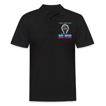 Silhouette de maman emblématique des années 80 : de gros cheveux, un style plus grand - Polo Homme - noir - Devant - Kai (181cm)